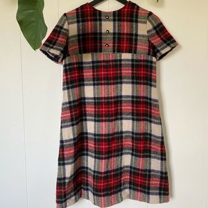 Vintage Plaid Wool Mini Dress
